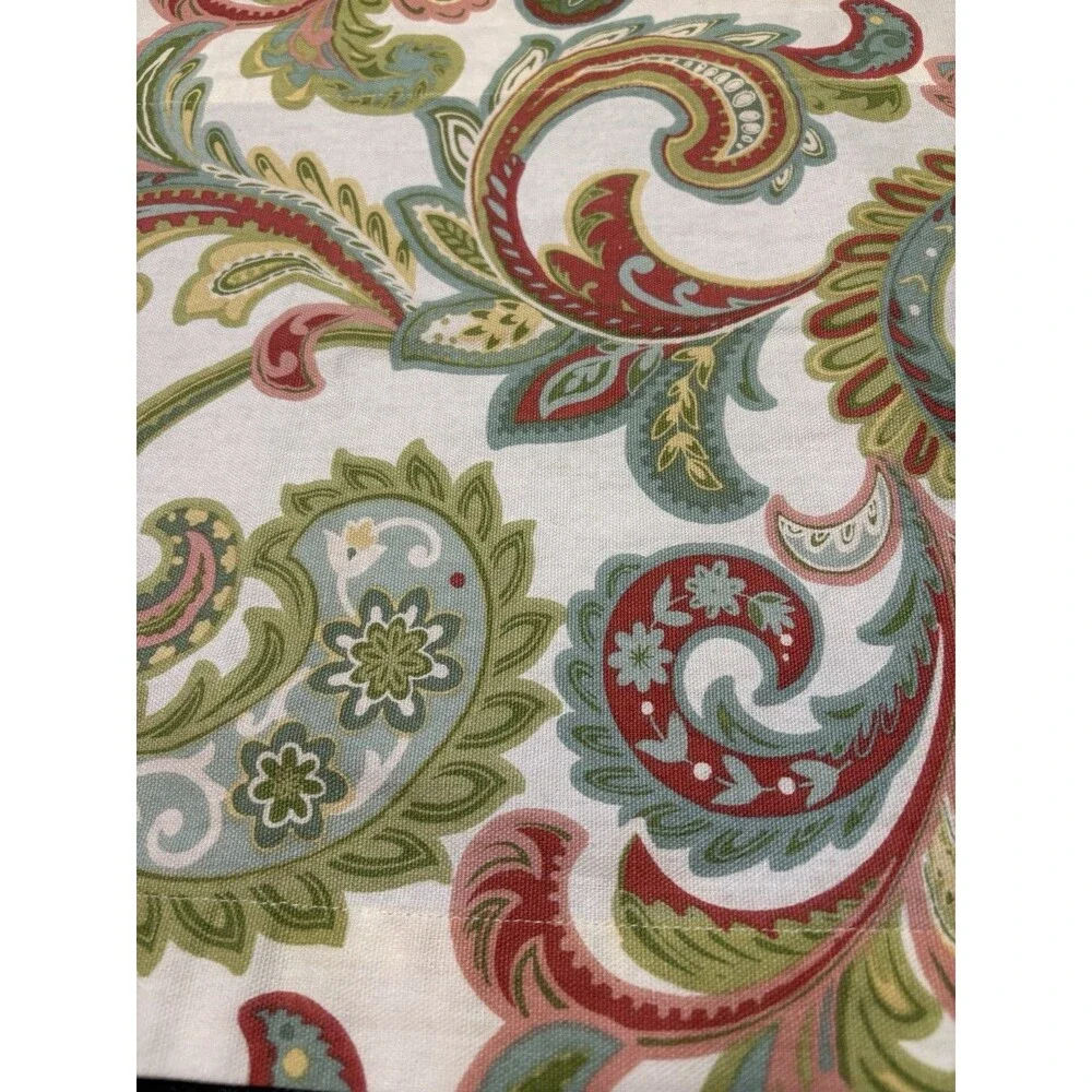 Valence Curtain Set Paisley Pattern Sage Pink Rust Modern Country Chic 51 X 15